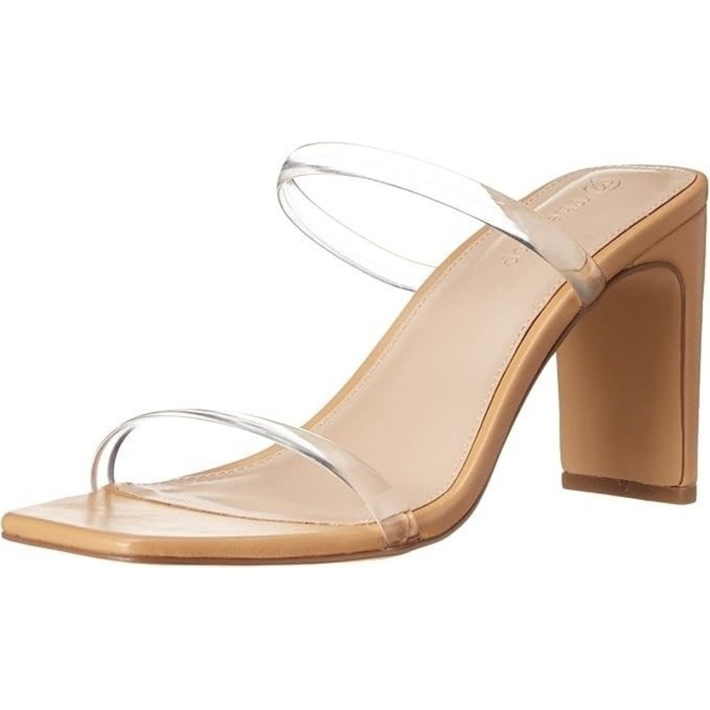 NWOTD The Drop 8 Avery Square Toe Two Clear Strap High Heeled Sandal Nude 131704